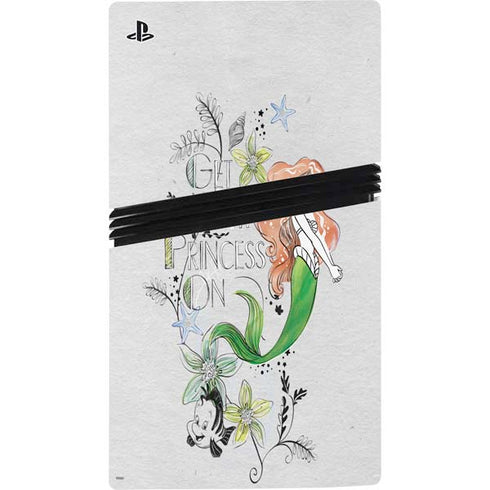 Disney The Little Mermaid Ariel and Flounder Art PS5 Pro Console Skin