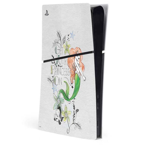 Disney The Little Mermaid Ariel and Flounder Art PS5 Slim Digital Edition Console Skin