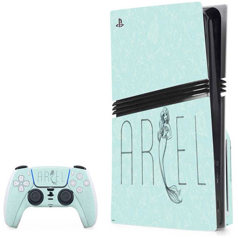 Disney The Little Mermaid Ariel Daydreamer Art PS5 Pro Disk Bundle Skin