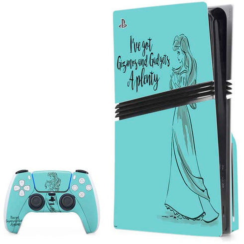 Disney Princess Ariel Gizmos and Gadgets Art PS5 Pro Disk Bundle Skin
