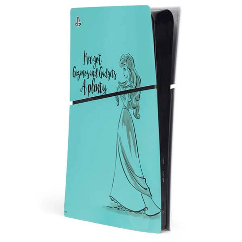 Disney Princess Ariel Gizmos and Gadgets Art PS5 Slim Digital Edition Console Skin