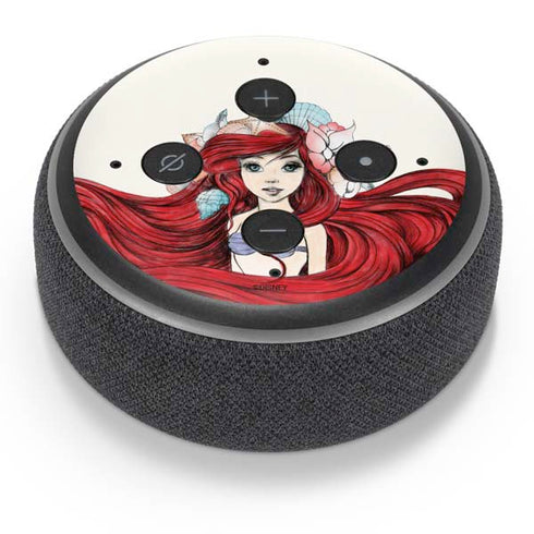 Disney The Little Mermaid Ariel Illustration Amazon Echo Dot Skin