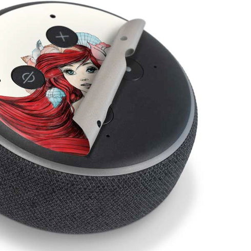 Disney The Little Mermaid Ariel Illustration Amazon Echo Dot Skin