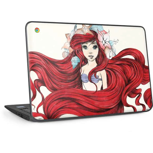 Disney The Little Mermaid Ariel Illustration HP Chromebook Skin