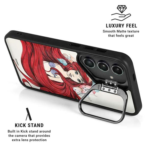 Disney The Little Mermaid Ariel Illustration Galaxy S25 Kickstand Case