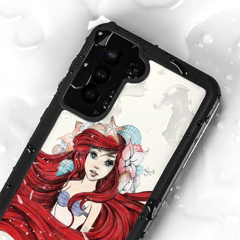 Disney The Little Mermaid Ariel Illustration Galaxy S24 Plus Waterproof Case