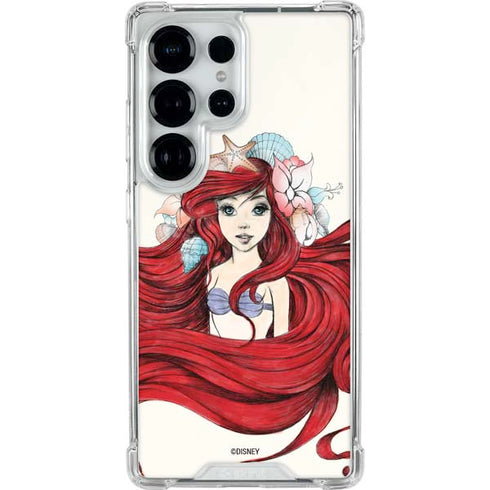 Disney The Little Mermaid Ariel Illustration Galaxy S25 Ultra Clear Case