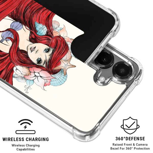 Disney The Little Mermaid Ariel Illustration Galaxy S26 Plus Clear Case