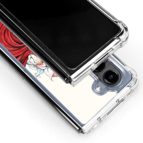 Disney The Little Mermaid Ariel Illustration Galaxy Z Fold5 5G Clear Case