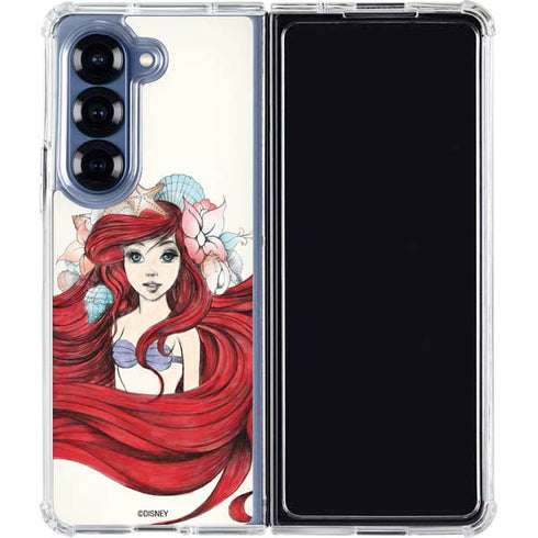 Disney The Little Mermaid Ariel Illustration Galaxy Z Fold6 Clear Case