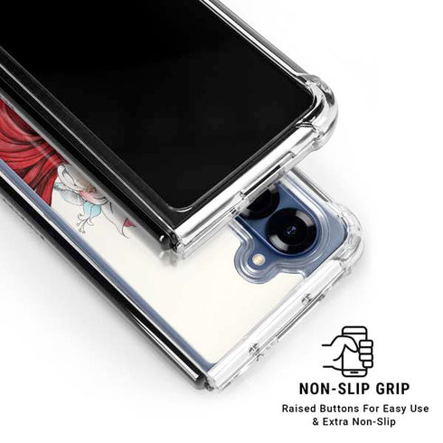 Disney The Little Mermaid Ariel Illustration Galaxy Z Fold7 Clear Case