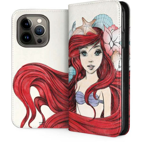 Disney The Little Mermaid Ariel Illustration iPhone 13 Pro Folio Case
