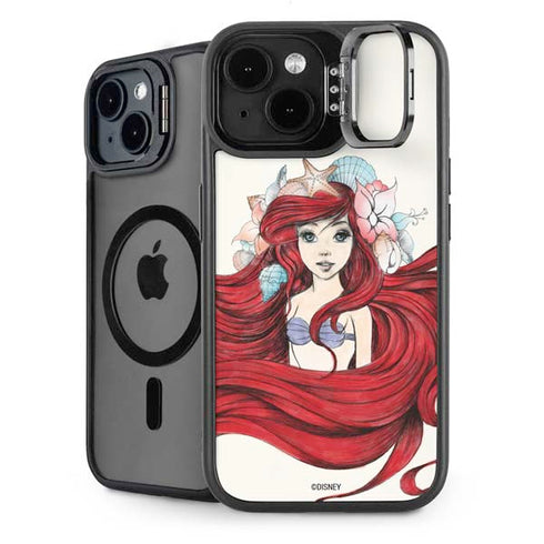 Disney The Little Mermaid Ariel Illustration iPhone 15 Plus Kickstand Case