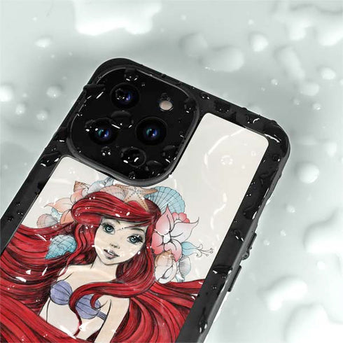Disney The Little Mermaid Ariel Illustration iPhone 15 Pro Waterproof Case