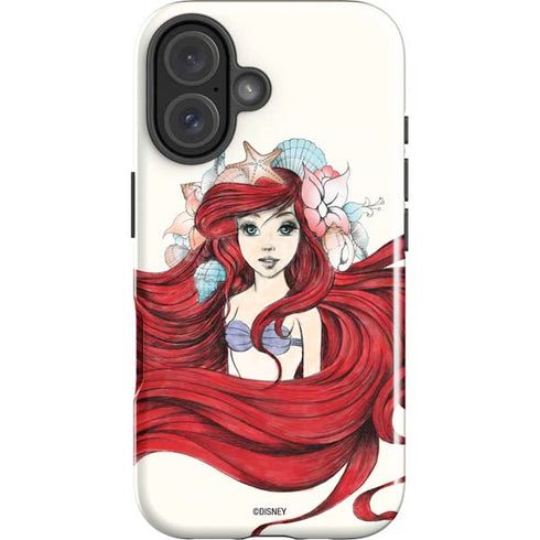 Disney The Little Mermaid Ariel Illustration iPhone 16 Plus Impact Case