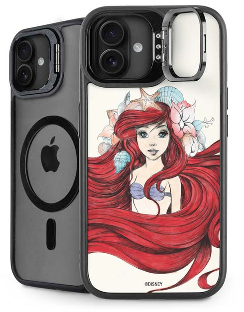 Disney The Little Mermaid Ariel Illustration iPhone 16 Plus Kickstand Case