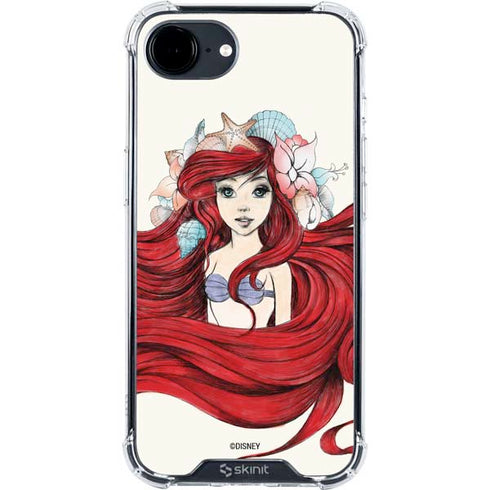 Disney The Little Mermaid Ariel Illustration iPhone 16e Clear Case