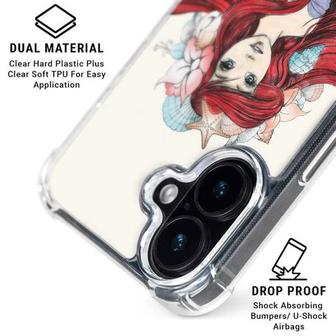 Disney The Little Mermaid Ariel Illustration iPhone 17 Clear Case