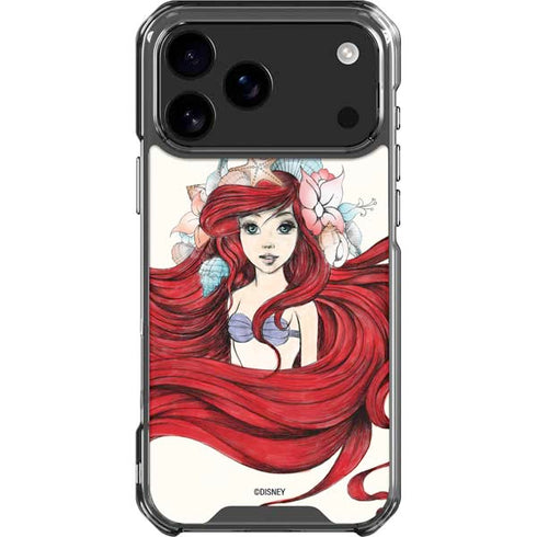 Disney The Little Mermaid Ariel Illustration iPhone 17 Pro Max Clear Case