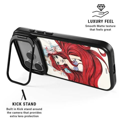 Disney The Little Mermaid Ariel Illustration iPhone 17 Pro Max Kickstand Case