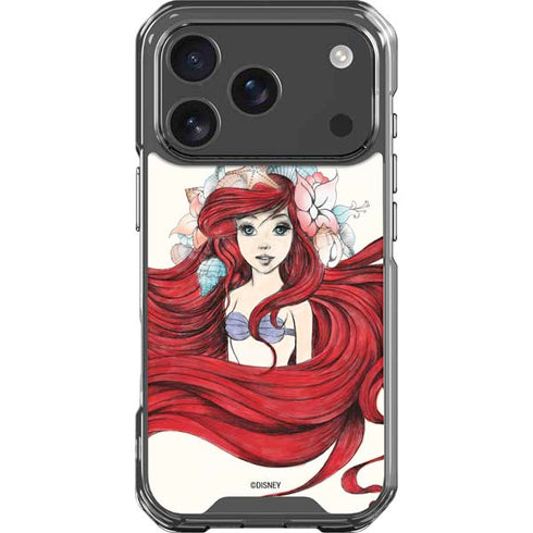 Disney The Little Mermaid Ariel Illustration iPhone 18 Pro Clear Case