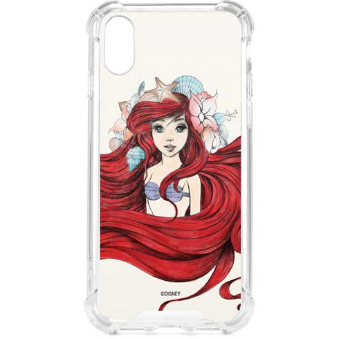 Disney The Little Mermaid Ariel Illustration iPhone XS Clear Case