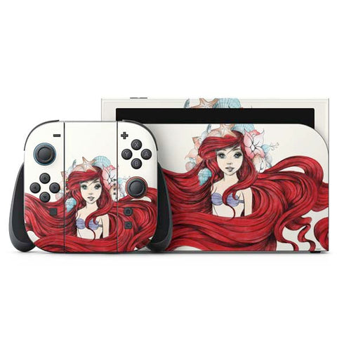 Disney The Little Mermaid Ariel Illustration Nintendo Switch 2 (2025) with Joy-Con Skin