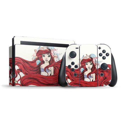 Disney The Little Mermaid Ariel Illustration Nintendo Skins