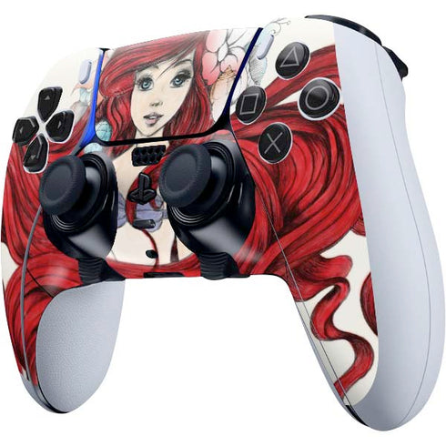 Disney The Little Mermaid Ariel Illustration PS5 DualSense Edge Pro Controller Skin