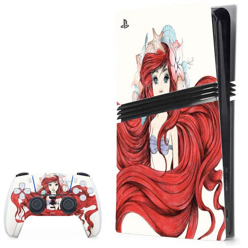 Disney The Little Mermaid Ariel Illustration PS5 Pro Bundle Skin