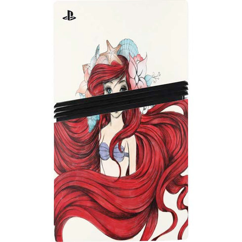 Disney The Little Mermaid Ariel Illustration PS5 Pro Console Skin