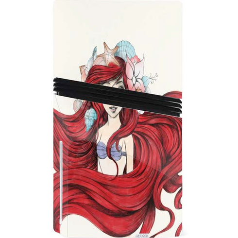 Disney The Little Mermaid Ariel Illustration PS5 Pro Disk Console Skin