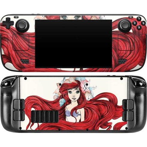 Disney The Little Mermaid Ariel Illustration Steam Deck Handheld Gaming Computer OLED Skin