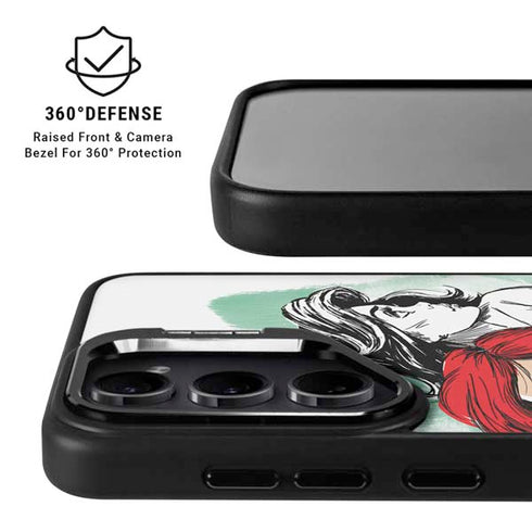 Disney Princess Ariel Sketch Art Galaxy S25 Ultra Kickstand Case