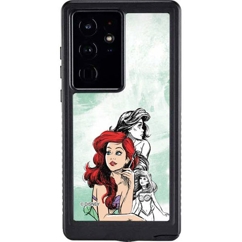 Disney Princess Ariel Sketch Art Galaxy S24 Ultra Waterproof Case