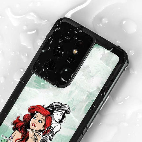 Disney Princess Ariel Sketch Art Galaxy S24 Ultra Waterproof Case