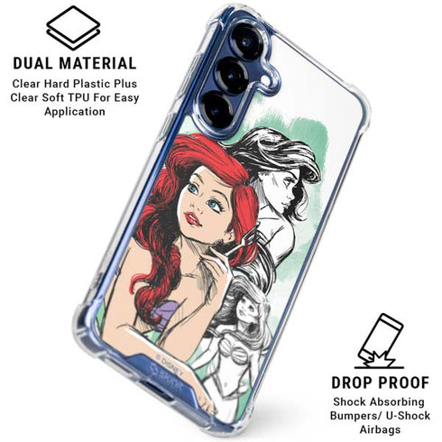 Disney Princess Ariel Sketch Art Galaxy S25 Plus Clear Case
