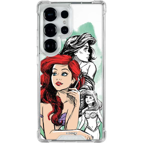 Disney Princess Ariel Sketch Art Galaxy S25 Ultra Clear Case