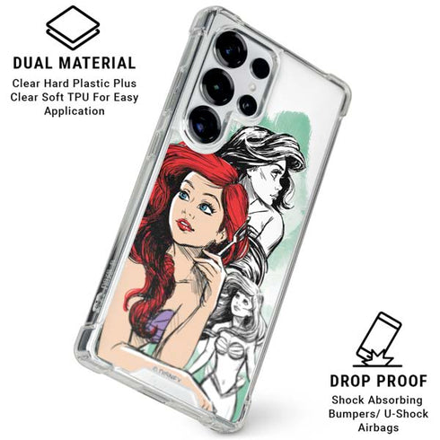 Disney Princess Ariel Sketch Art Galaxy S26 Ultra Clear Case