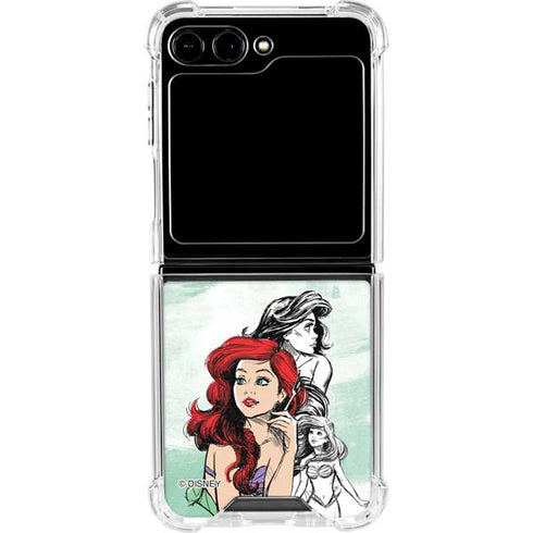 Disney Princess Ariel Sketch Art Galaxy Z Flip6 Clear Case