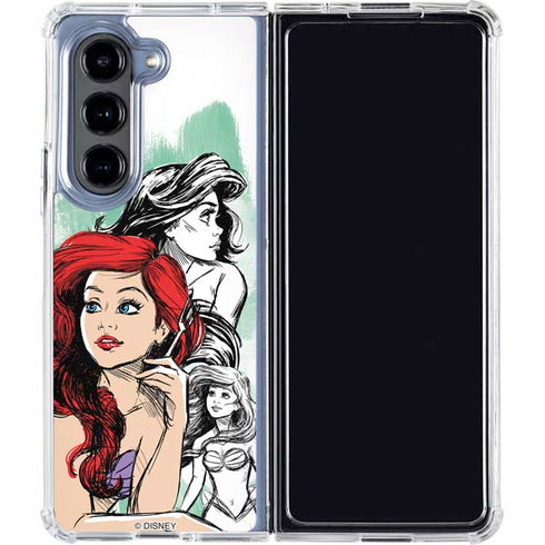 Disney Princess Ariel Sketch Art Galaxy Z Fold5 5G Clear Case