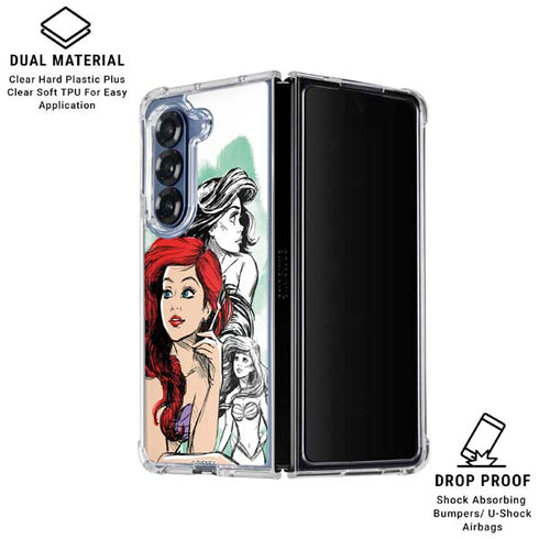 Disney Princess Ariel Sketch Art Galaxy Z Fold6 Clear Case