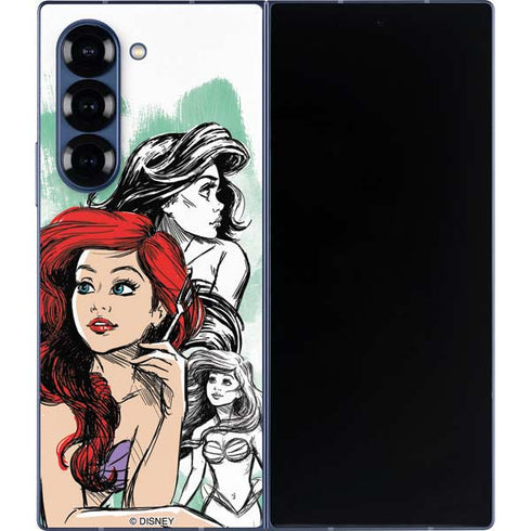 Disney Princess Ariel Sketch Art Galaxy Z Fold6 Skin