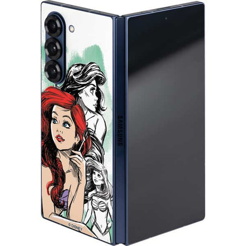 Disney Princess Ariel Sketch Art Galaxy Z Fold6 Skin