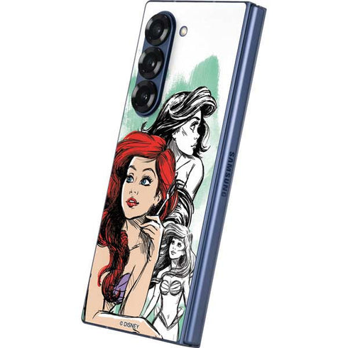 Disney Princess Ariel Sketch Art Galaxy Z Fold6 Skin
