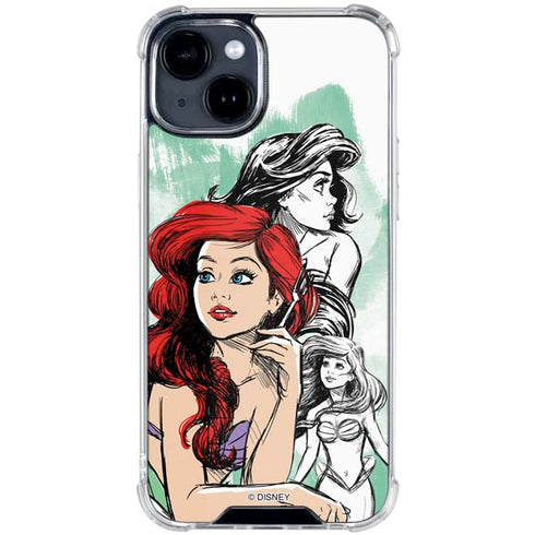 Disney Princess Ariel Sketch Art iPhone 15 Clear Case