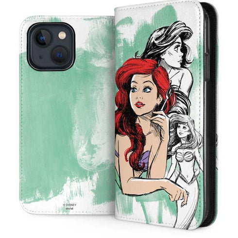 Disney Princess Ariel Sketch Art iPhone 15 Plus Folio Case