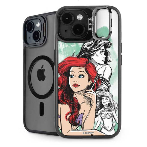 Disney Princess Ariel Sketch Art iPhone 15 Plus Kickstand Case