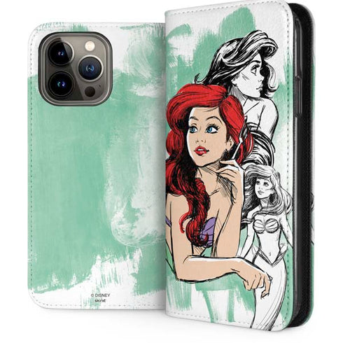 Disney Princess Ariel Sketch Art iPhone 15 Pro Max Folio Case