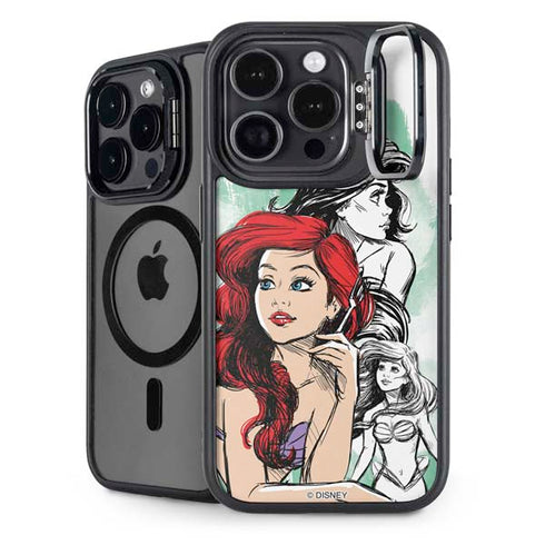 Disney Princess Ariel Sketch Art iPhone 15 Pro Max Kickstand Case